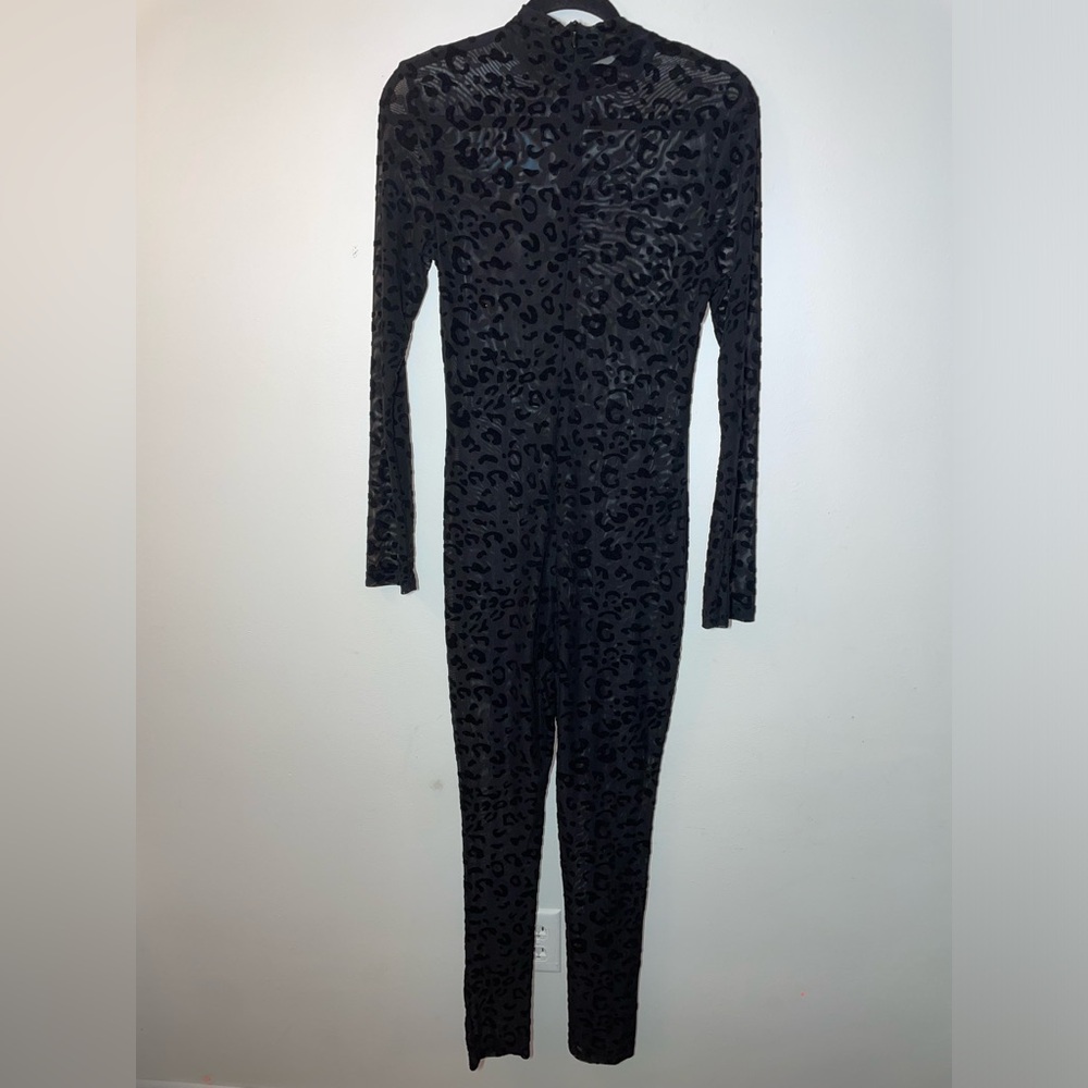 See Through Mesh Printed Body Suit Sz XS